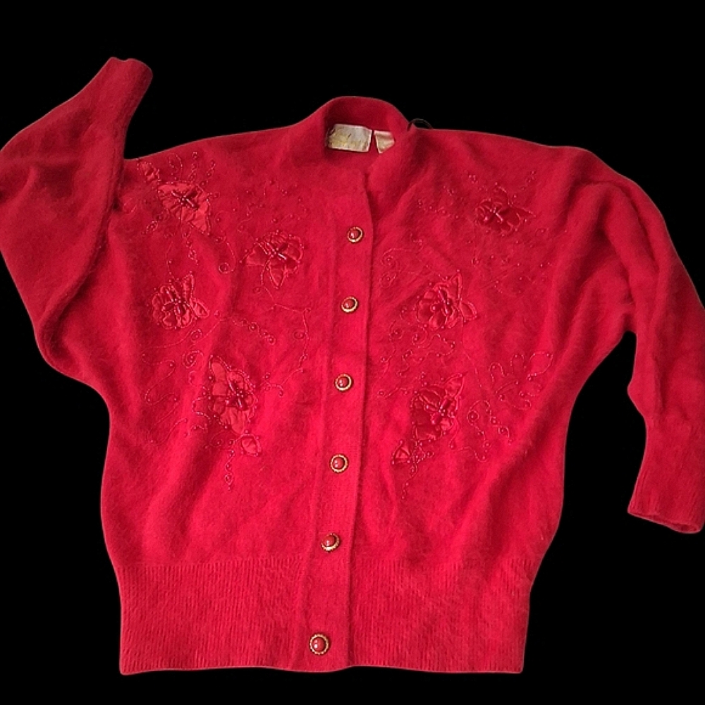 Nina Austin Vibrant Red Cardigan